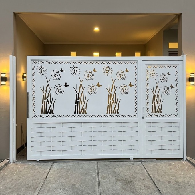 Pagar cutting motif bunga dandelion