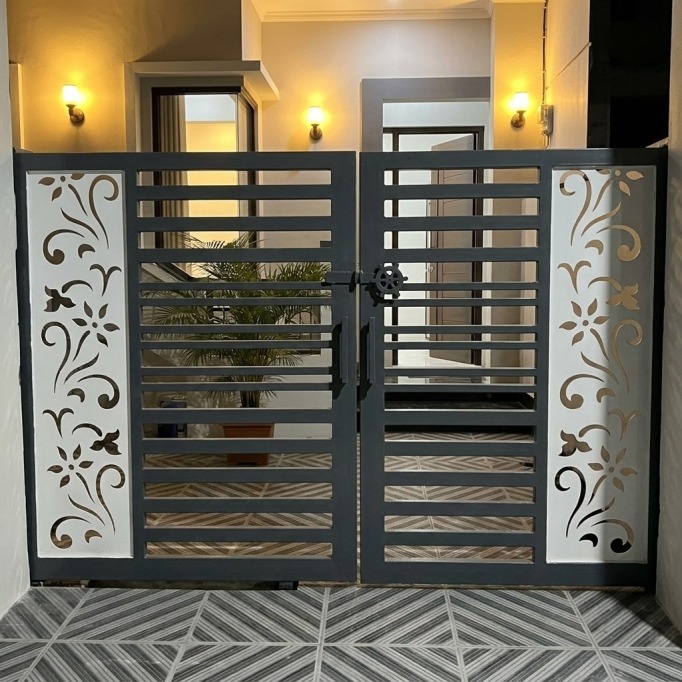 Pagar cutting kisi horizontal floral