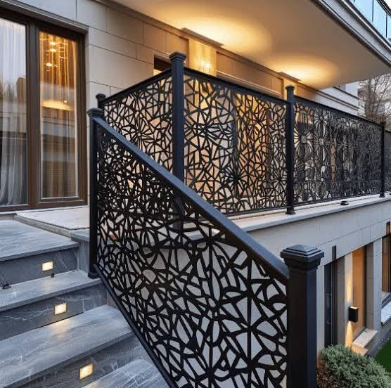Railing bordes eksterior plat solid