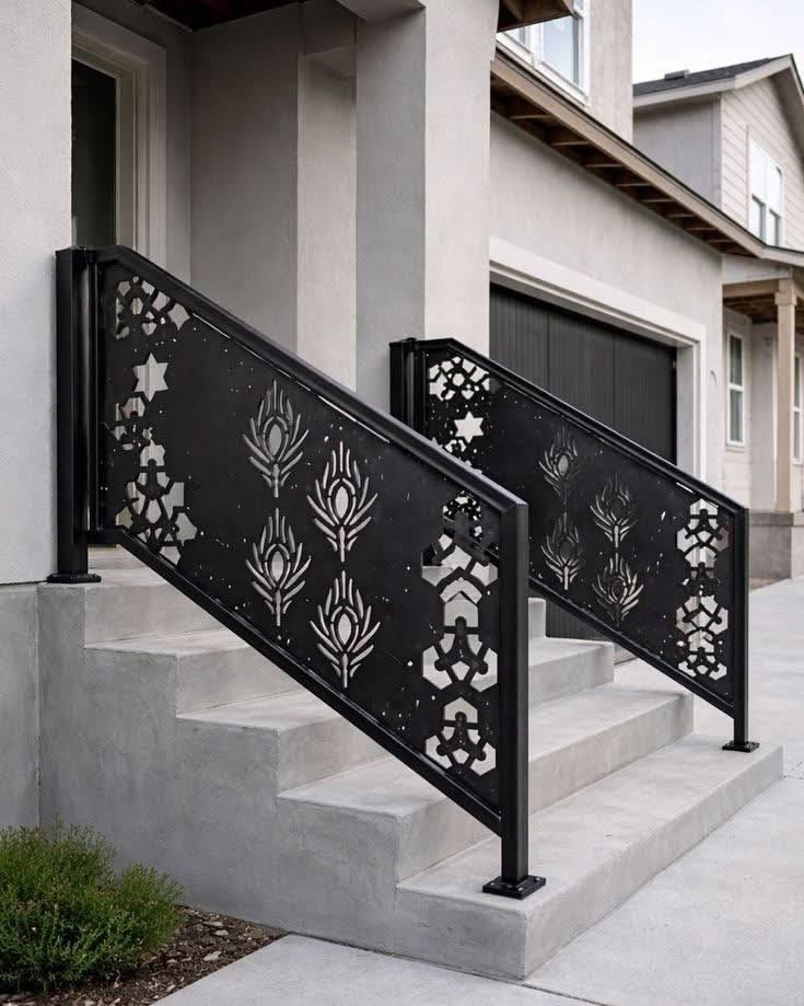 Railing tangga eksterior teras depan